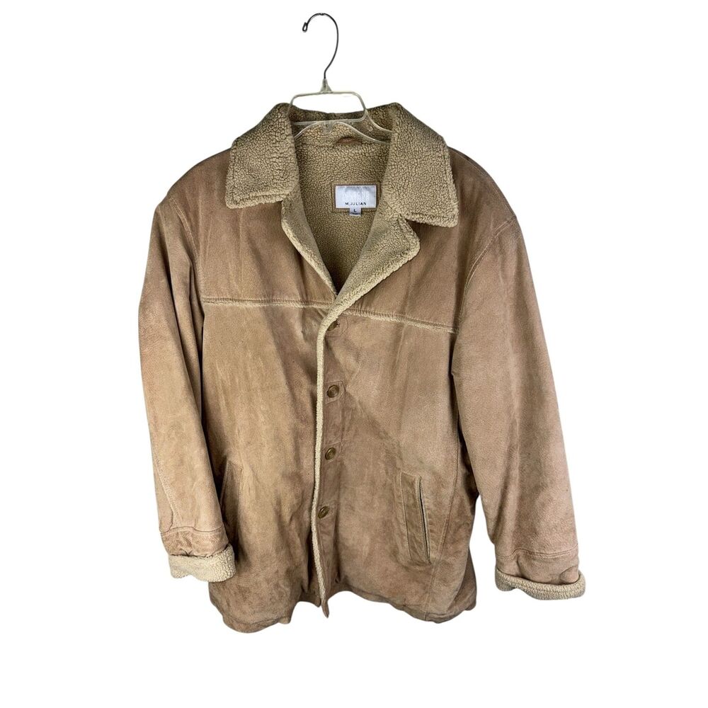 Wilsons Leather M.Julian Mens‎ L Brown Suede Leather Sherpa Lined Jacket